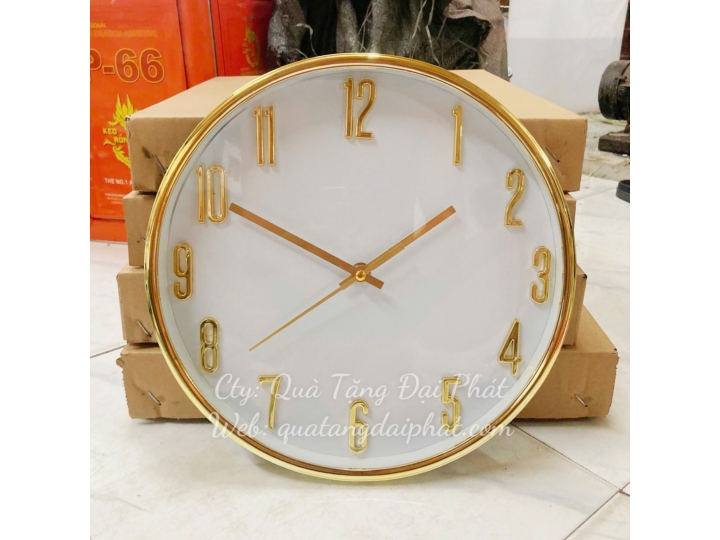 ĐỒNG HỒ TREO TƯỜNG MẠ KIM HÌNH TRÒN IN LOGO