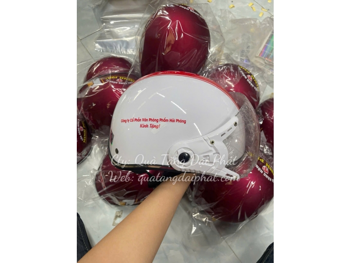 MŨ BẢO HIỂM NỬA ĐẦU CÓ KÍNH IN LOGO