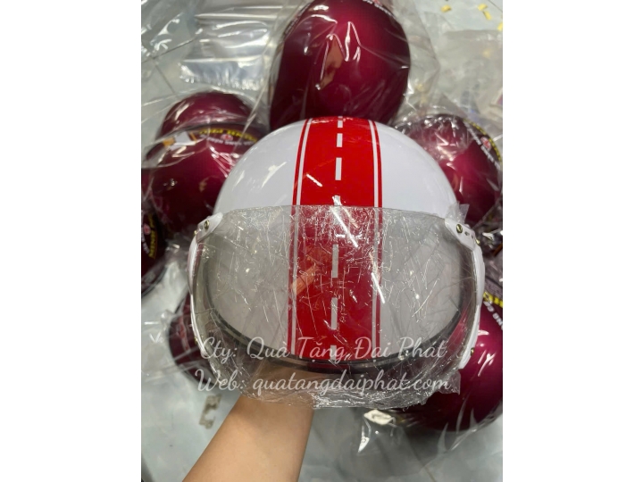 MŨ BẢO HIỂM NỬA ĐẦU CÓ KÍNH IN LOGO