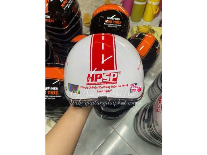 MŨ BẢO HIỂM NỬA ĐẦU CÓ KÍNH IN LOGO