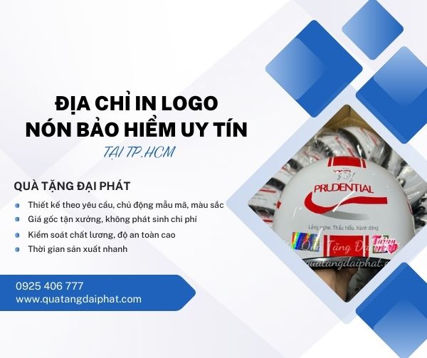 Địa chỉ in logo lên nón bảo hiểm uy tín tại TP.HCM