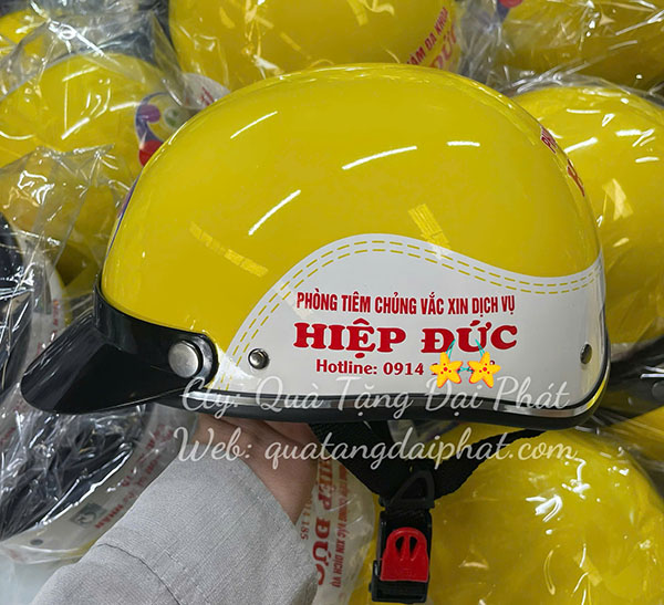 Nón bảo hiểm nửa đầu giả da sơn bóng