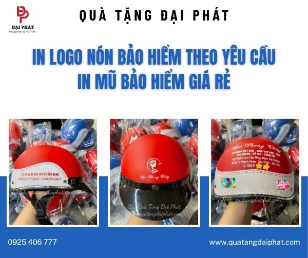In logo nón bảo hiểm theo yêu cầu