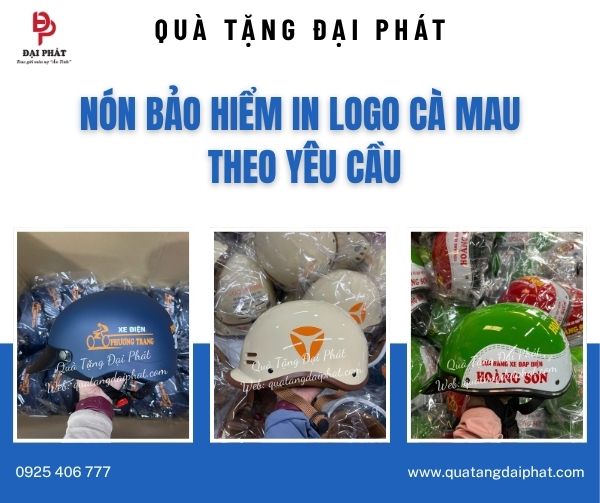 Nón bảo hiểm in logo Cà Mau