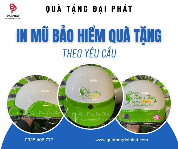 In mũ bảo hiểm quà tặng theo yêu cầu