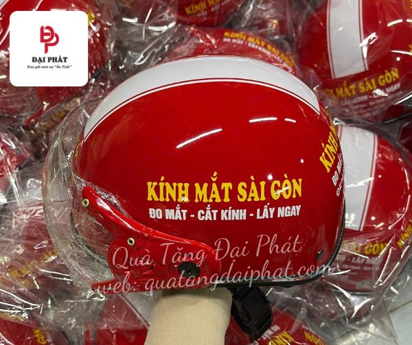 Nón bảo hiểm in logo có kính Nón bảo hiểm in logo có kính