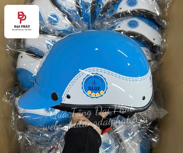 Nón bảo hiểm in logo quán Coffee Milk Tea Nón bảo hiểm in logo quán Coffee Milk Tea