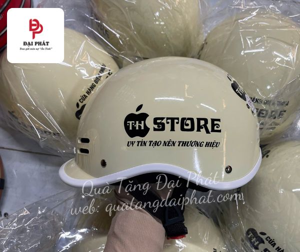 Nón bảo hiểm in logo của hàng điện thoại Nón bảo hiểm in logo của hàng điện thoại