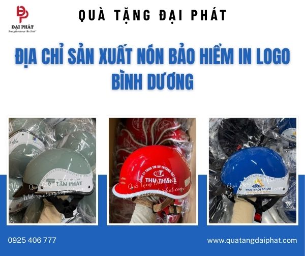 Nón bảo hiểm in logo Bình Dương