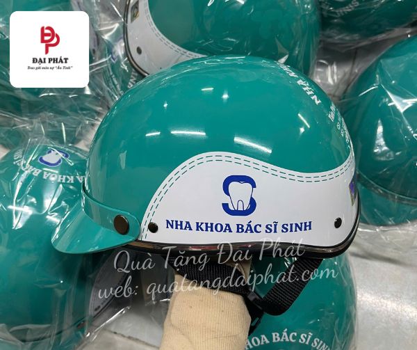 Nón bảo hiểm in logo nha khoa