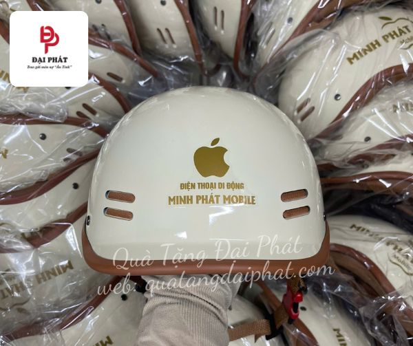 Nón bảo hiểm in logo cửa hàng điện thoại