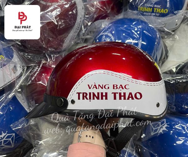 Nón bảo hiểm in logo cho tiệm vàng Nón bảo hiểm in logo cho tiệm vàng