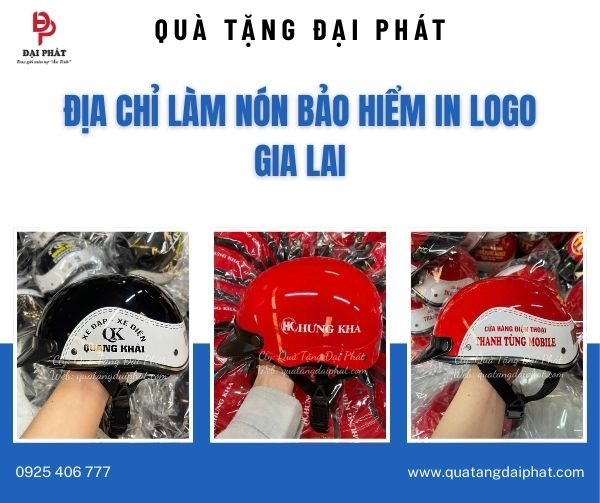 Nón bảo hiểm in logo Gia Lai