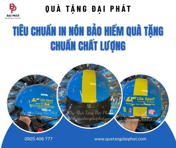 Tiêu chuẩn in nón bảo hiểm quà tặng chất lượng